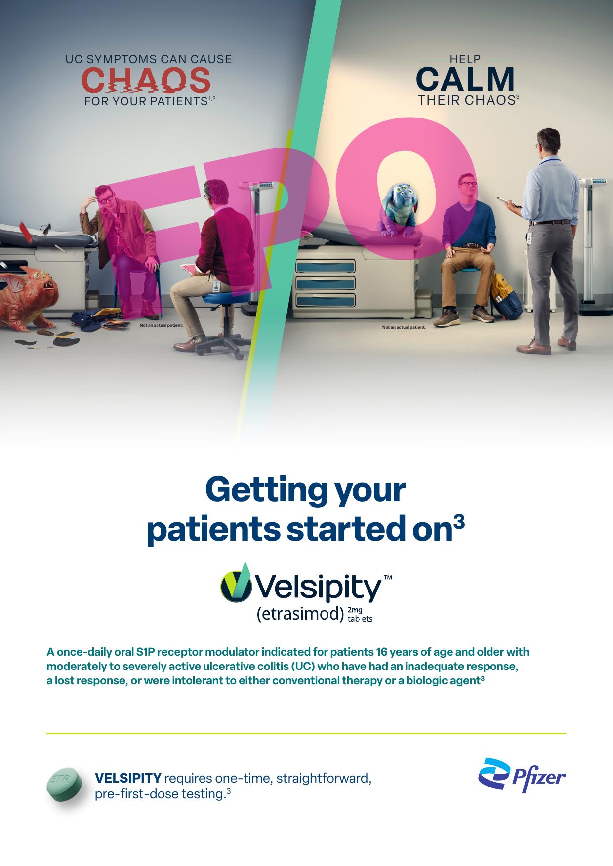 VELSIPITY HCP Testing Guide cover — Help calm their chaos.